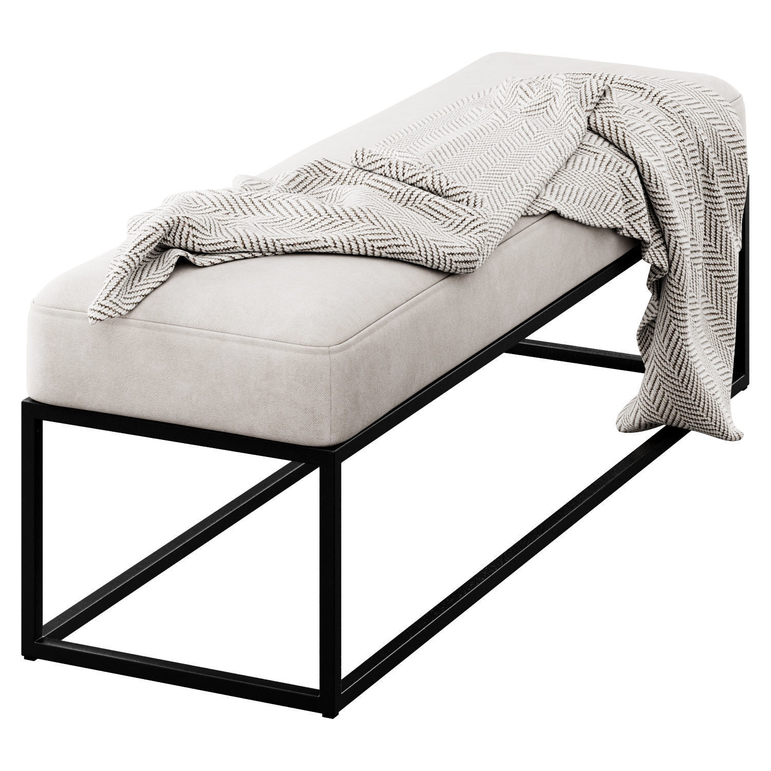 Millie Bench By Pottery Barn 3D model_5