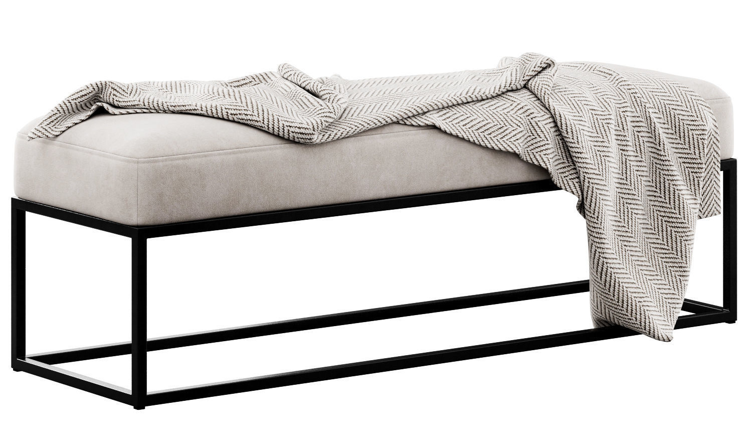 Millie Bench By Pottery Barn 3D model_11