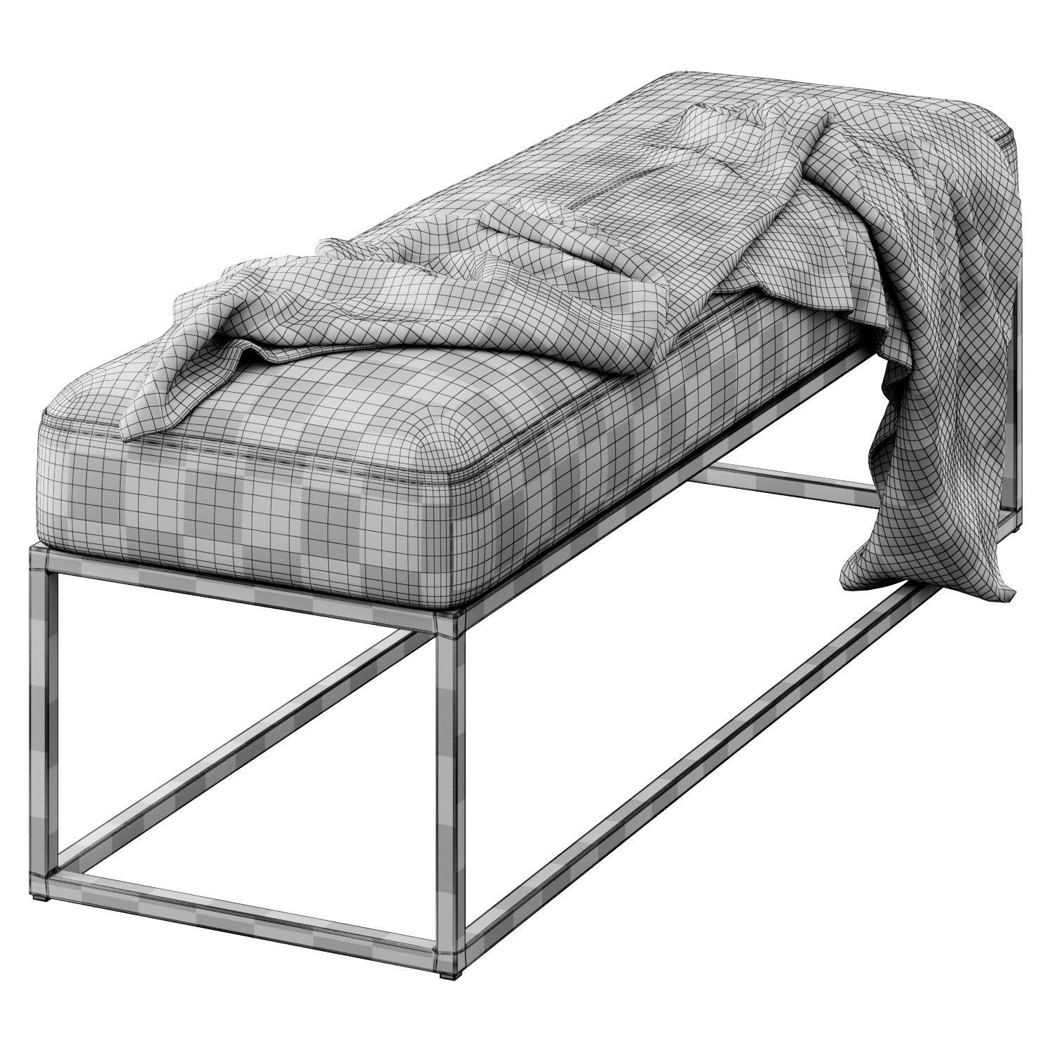 Millie Bench By Pottery Barn 3D model_6