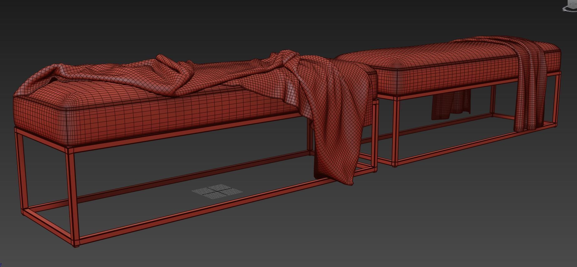 Millie Bench By Pottery Barn 3D model_10