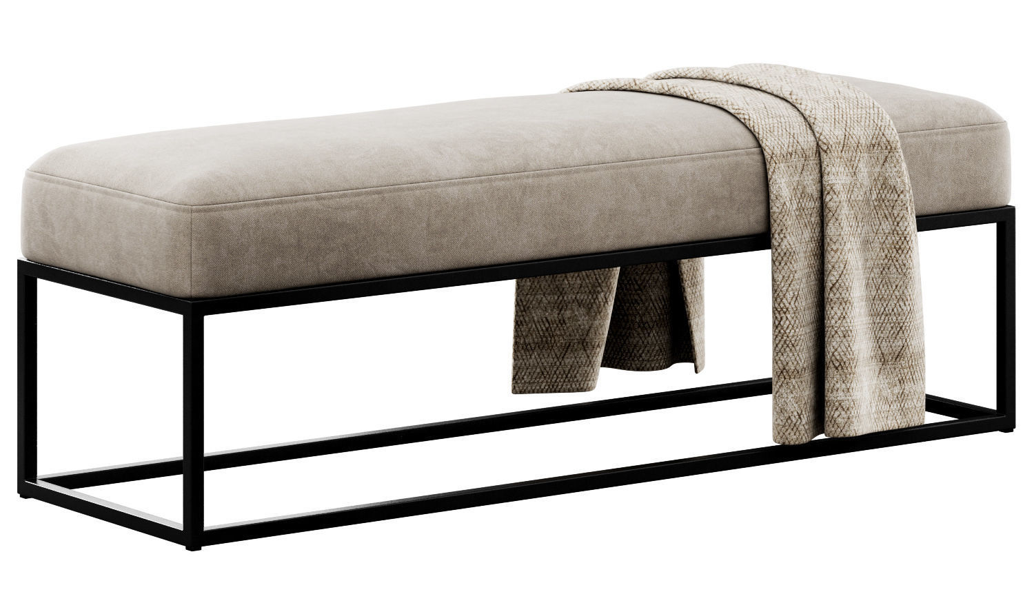 Millie Bench By Pottery Barn 3D model_15