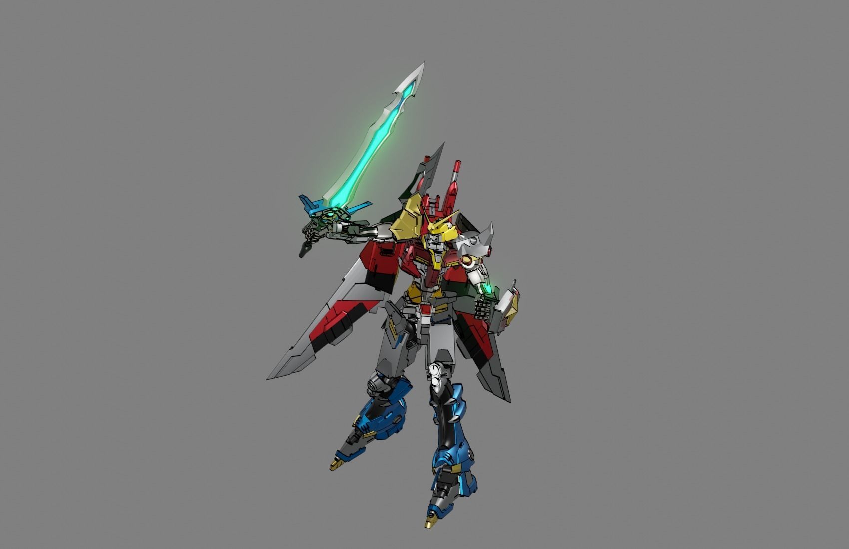 Attacker Gundam 5 A 3D model_9
