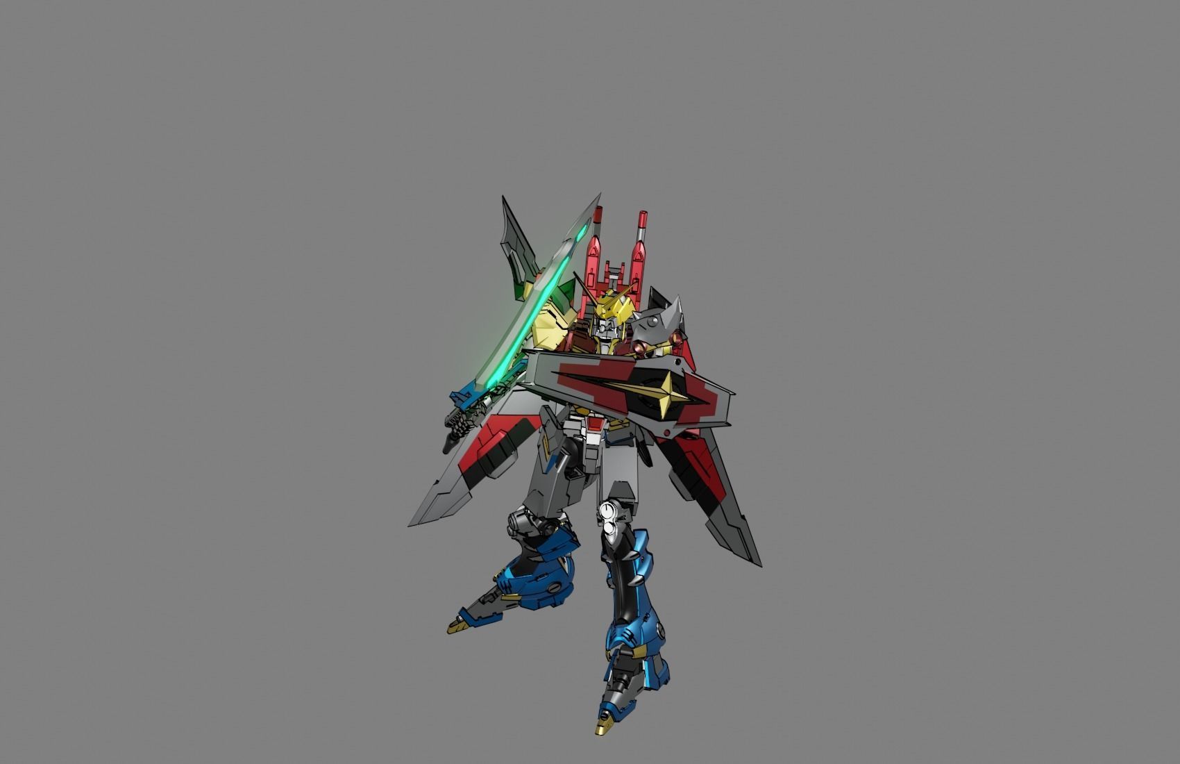 Attacker Gundam 5 A 3D model_7