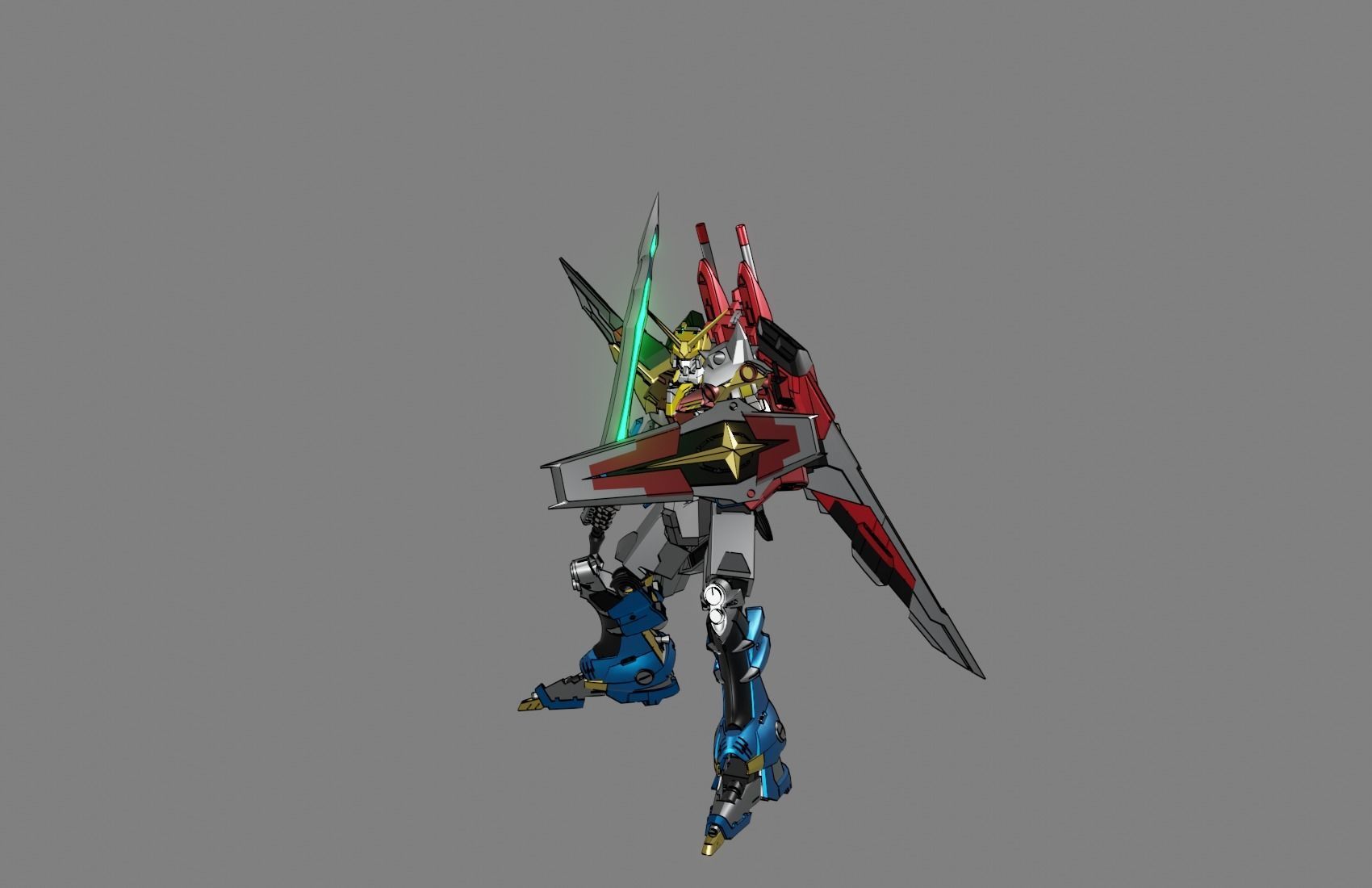 Attacker Gundam 5 A 3D model_2