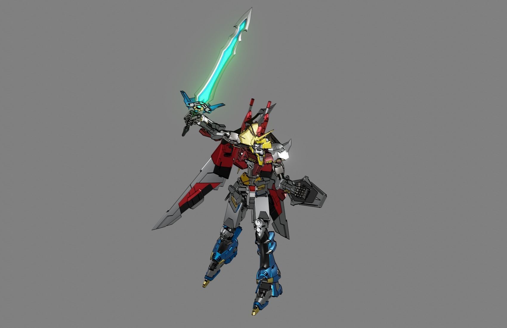 Attacker Gundam 5 A 3D model_11
