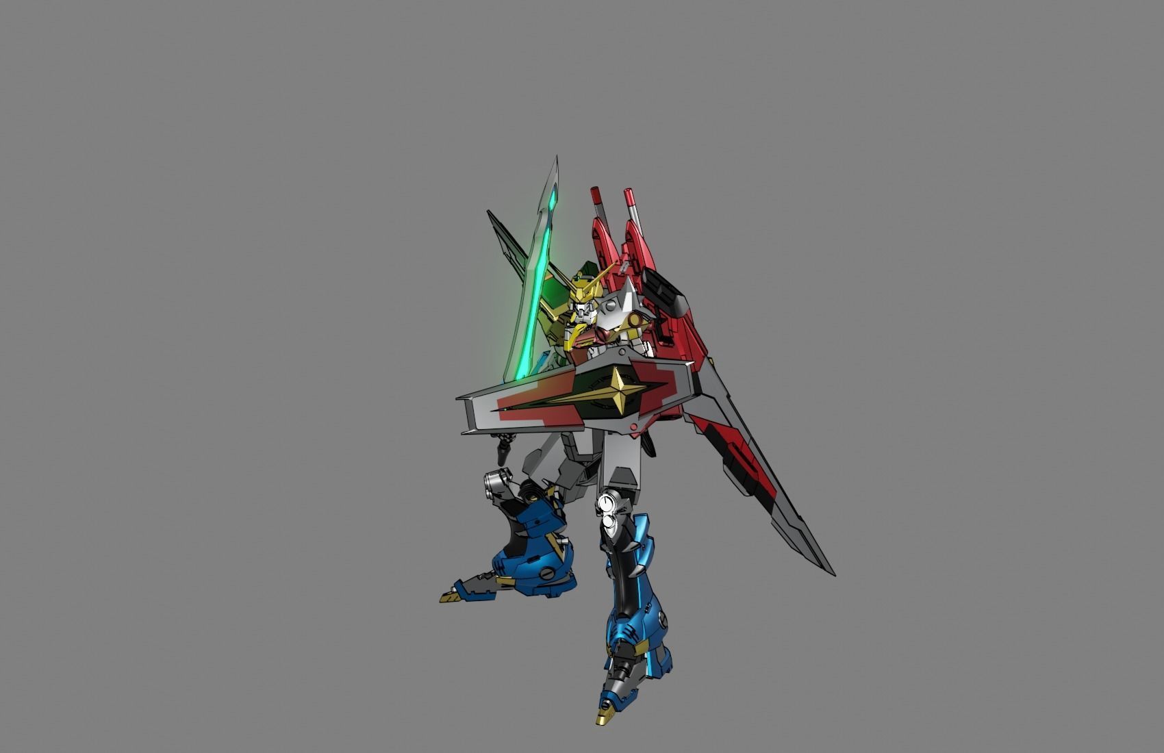 Attacker Gundam 5 A 3D model_1