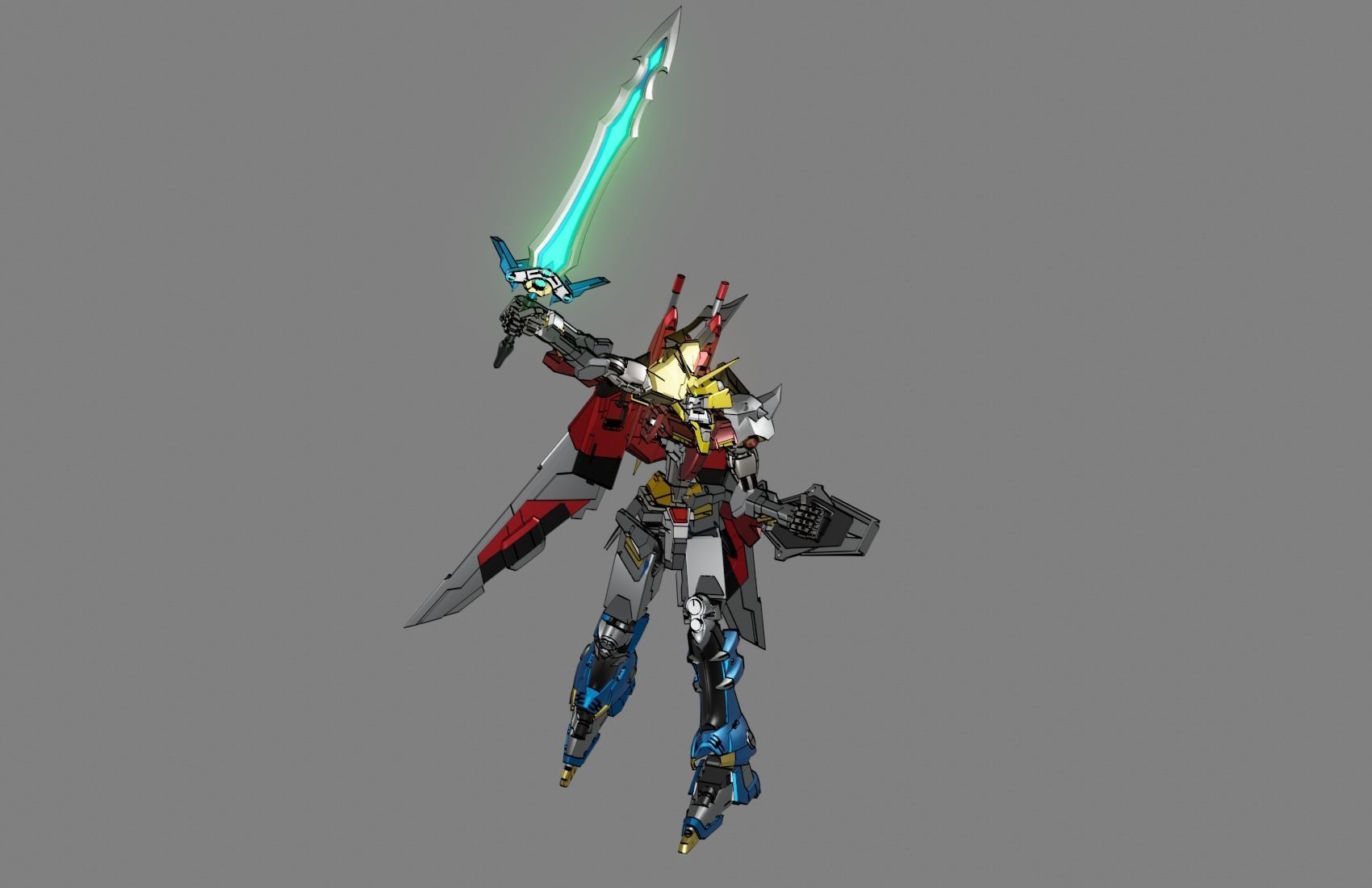 Attacker Gundam 5 A 3D model_12
