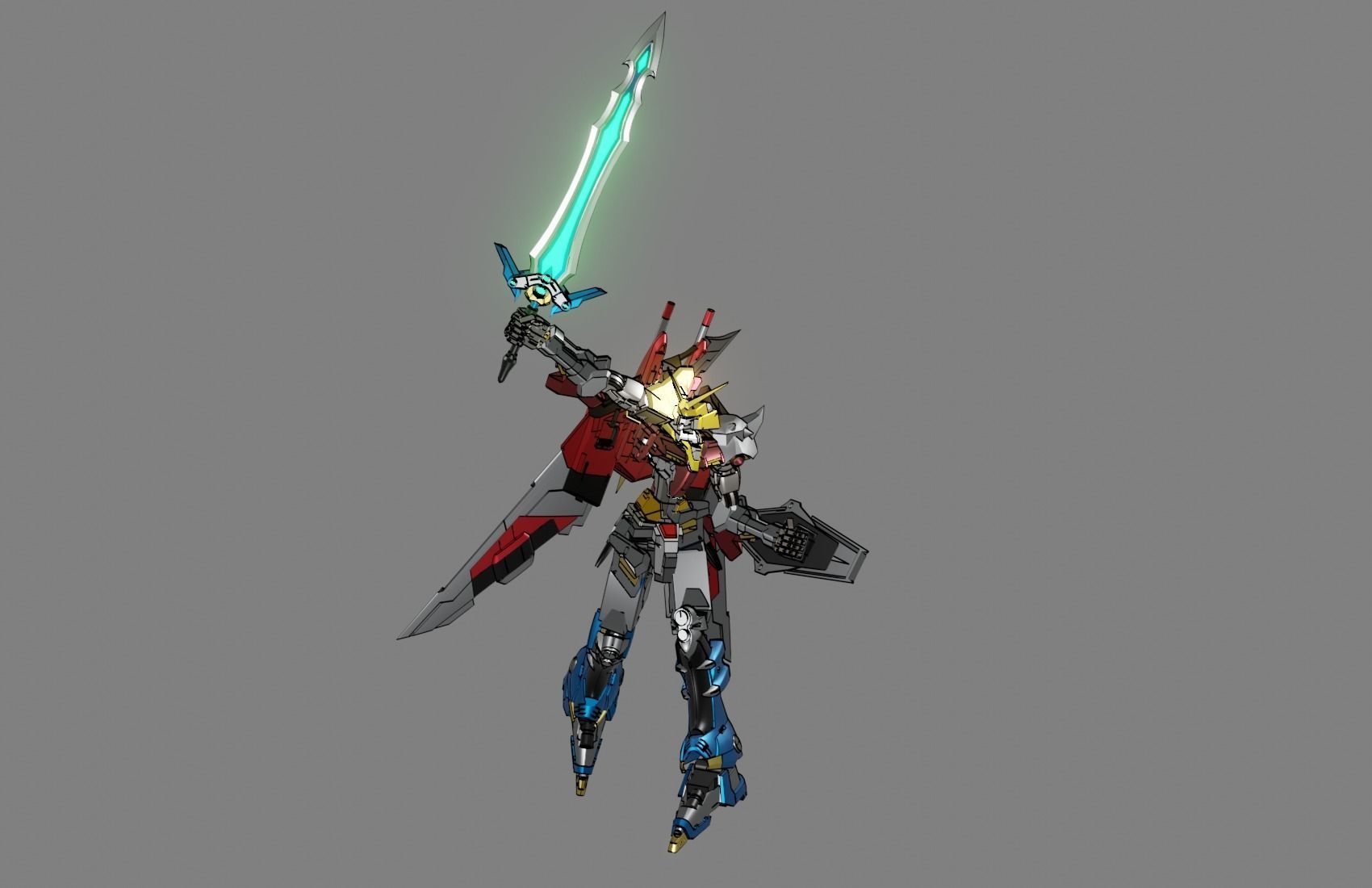 Attacker Gundam 5 A 3D model_16