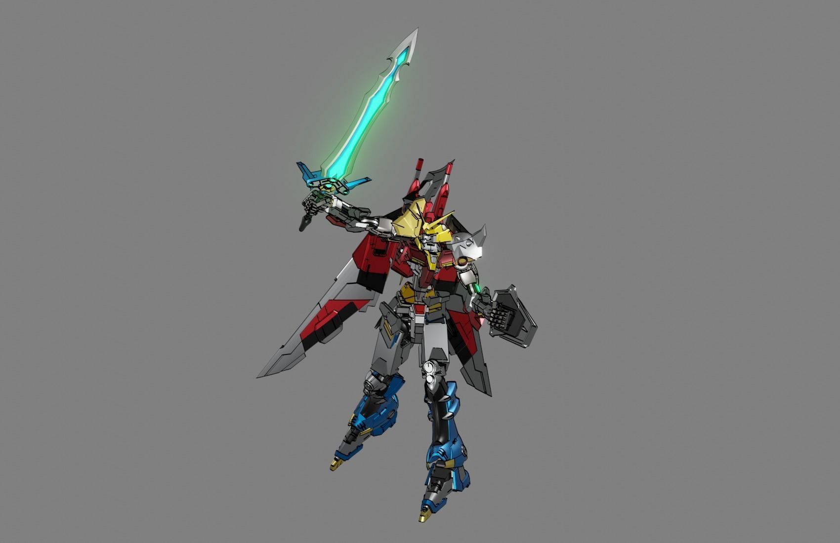 Attacker Gundam 5 A 3D model_10