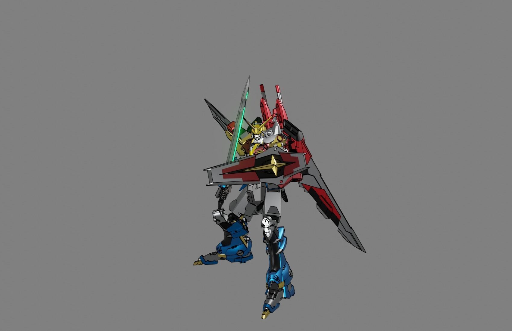 Attacker Gundam 5 A 3D model_3