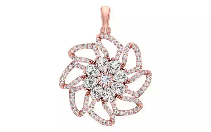 Solitaire Women Pendant 3dm STL OBJ FBX Render Details