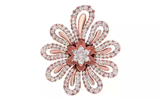 Solitaire Women Pendant 3dm STL OBJ FBX Render Details