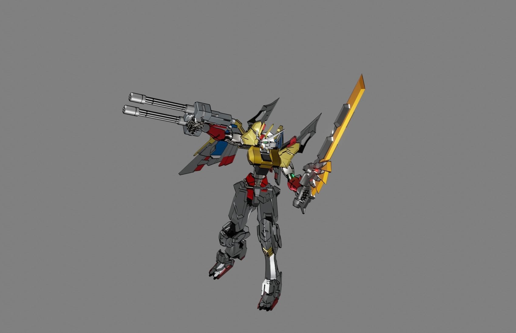 Attacker Gundam 3 A 3D model_10