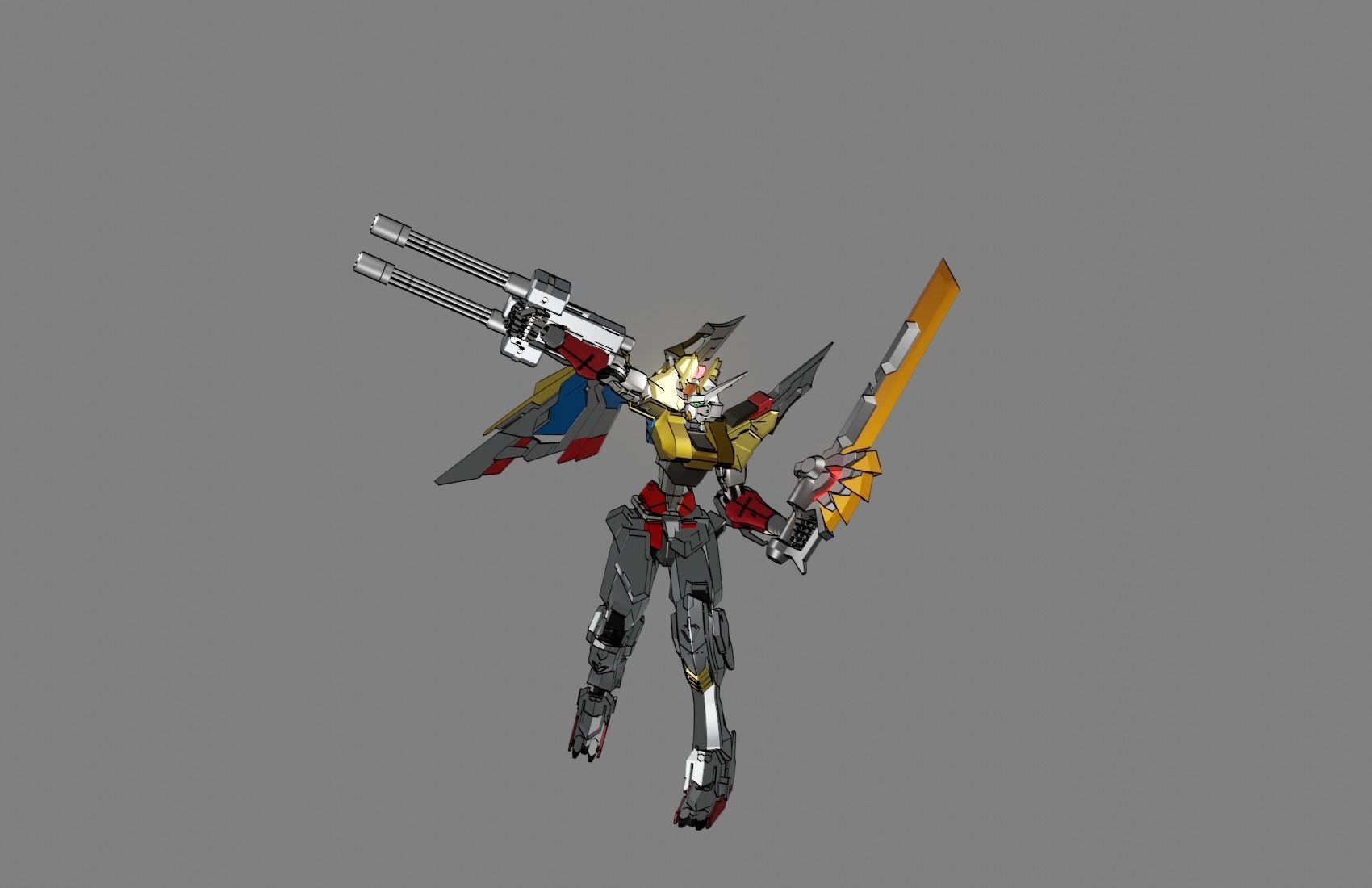 Attacker Gundam 3 A 3D model_14