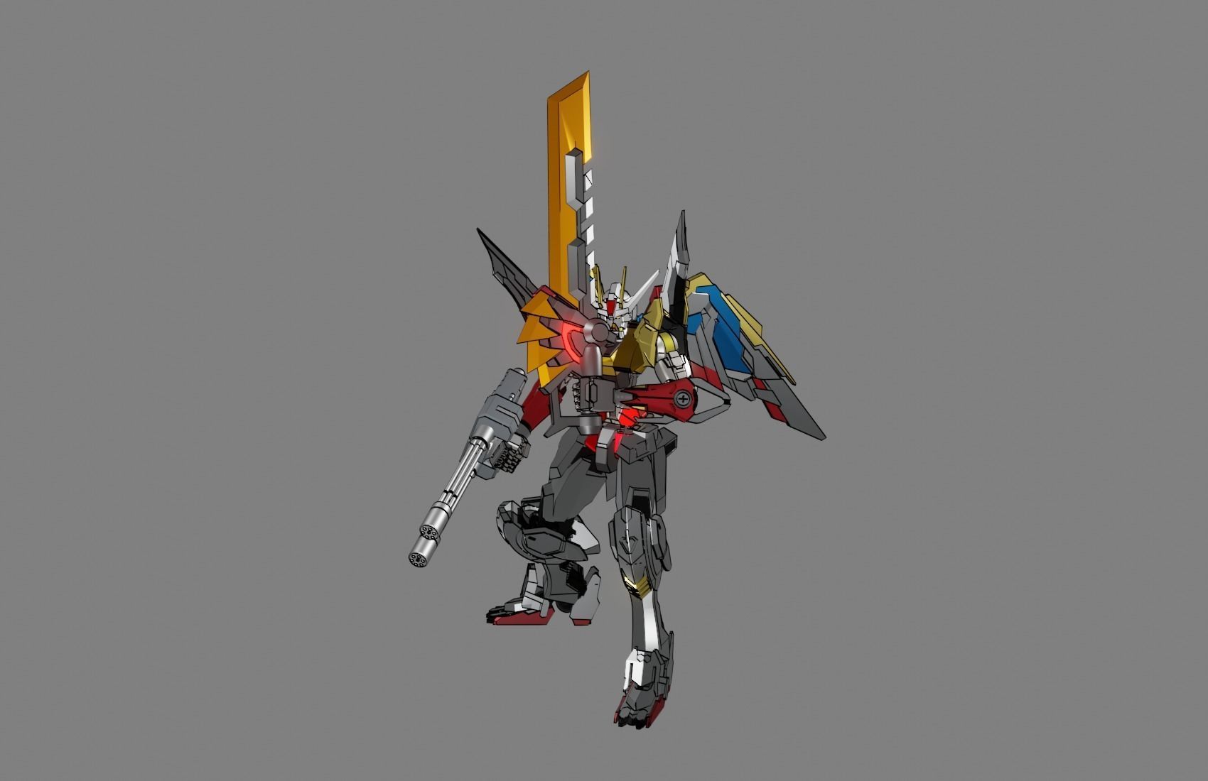 Attacker Gundam 3 A 3D model_5