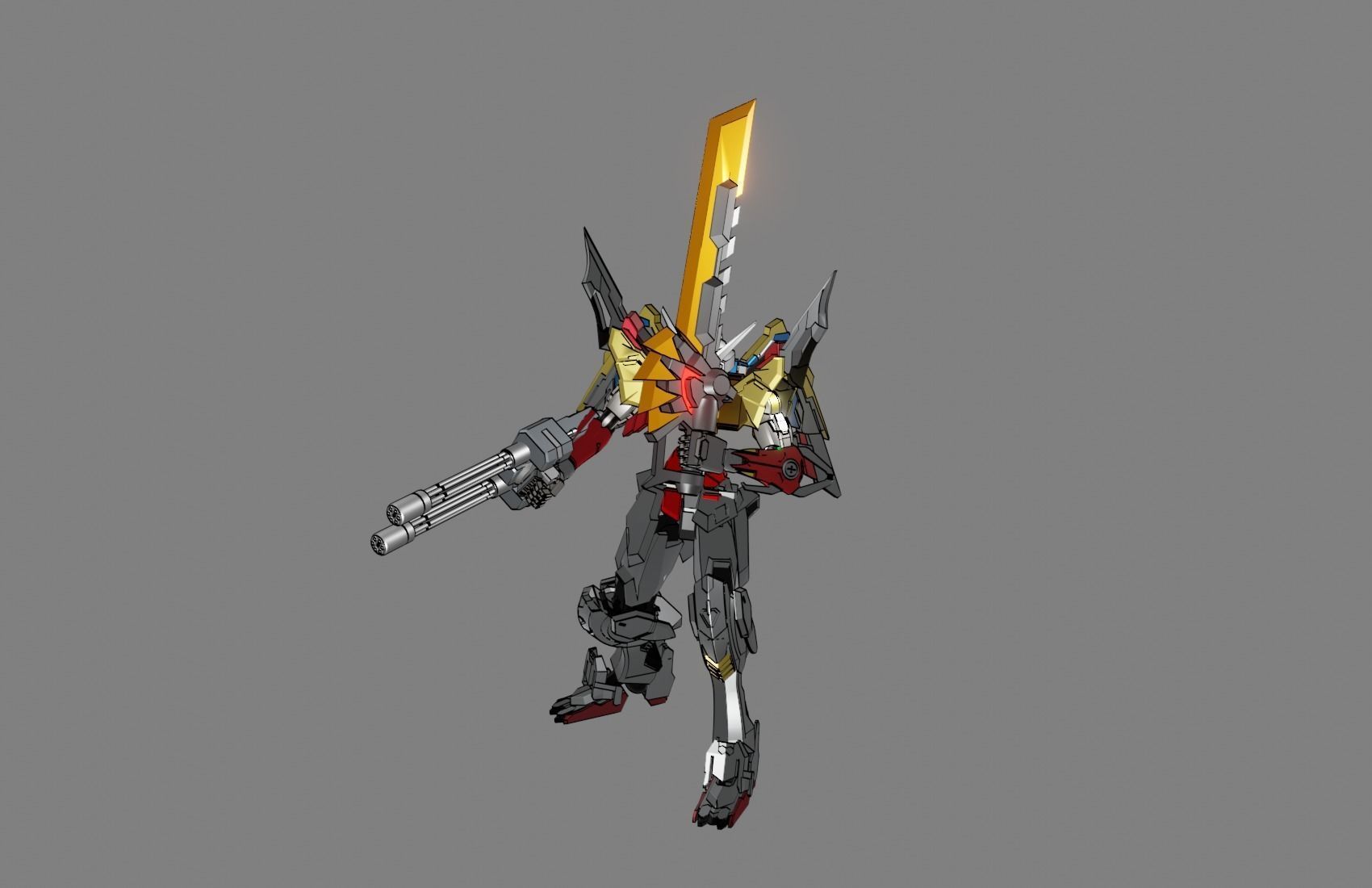 Attacker Gundam 3 A 3D model_7