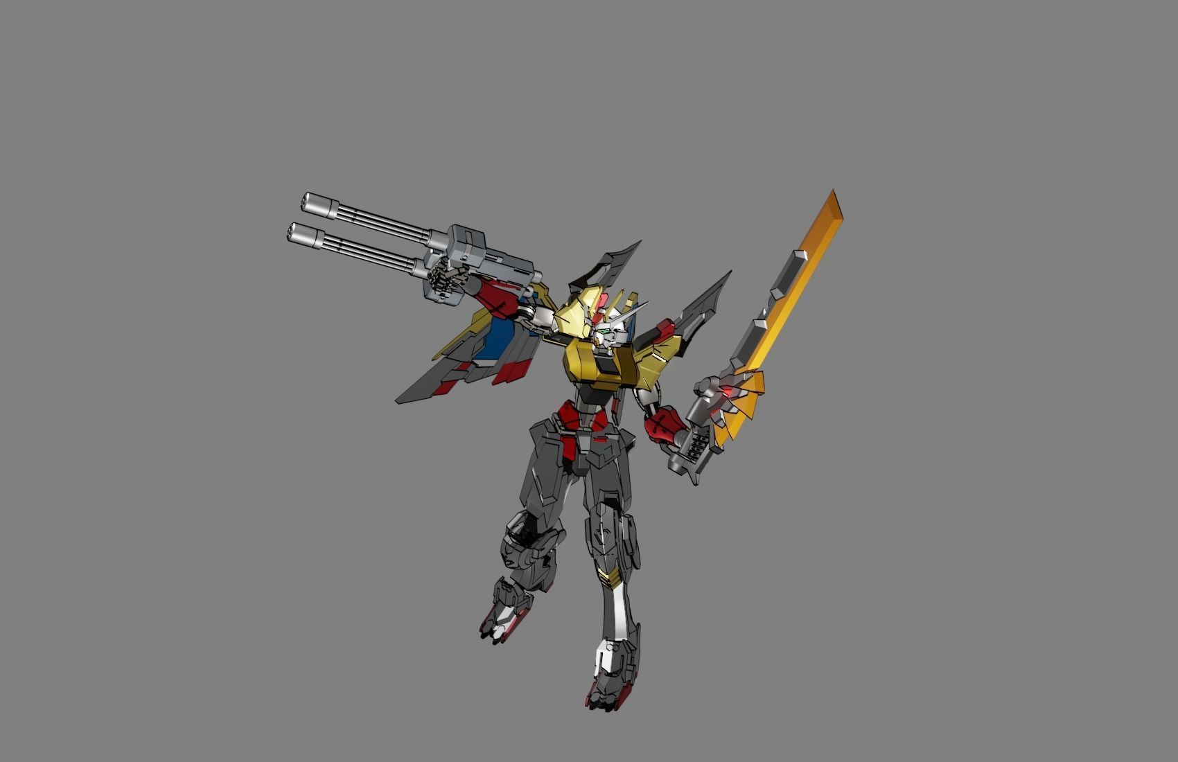 Attacker Gundam 3 A 3D model_11