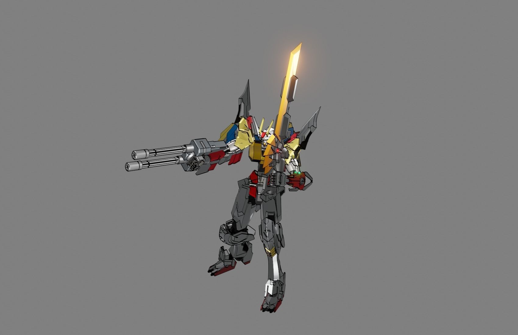 Attacker Gundam 3 A 3D model_8