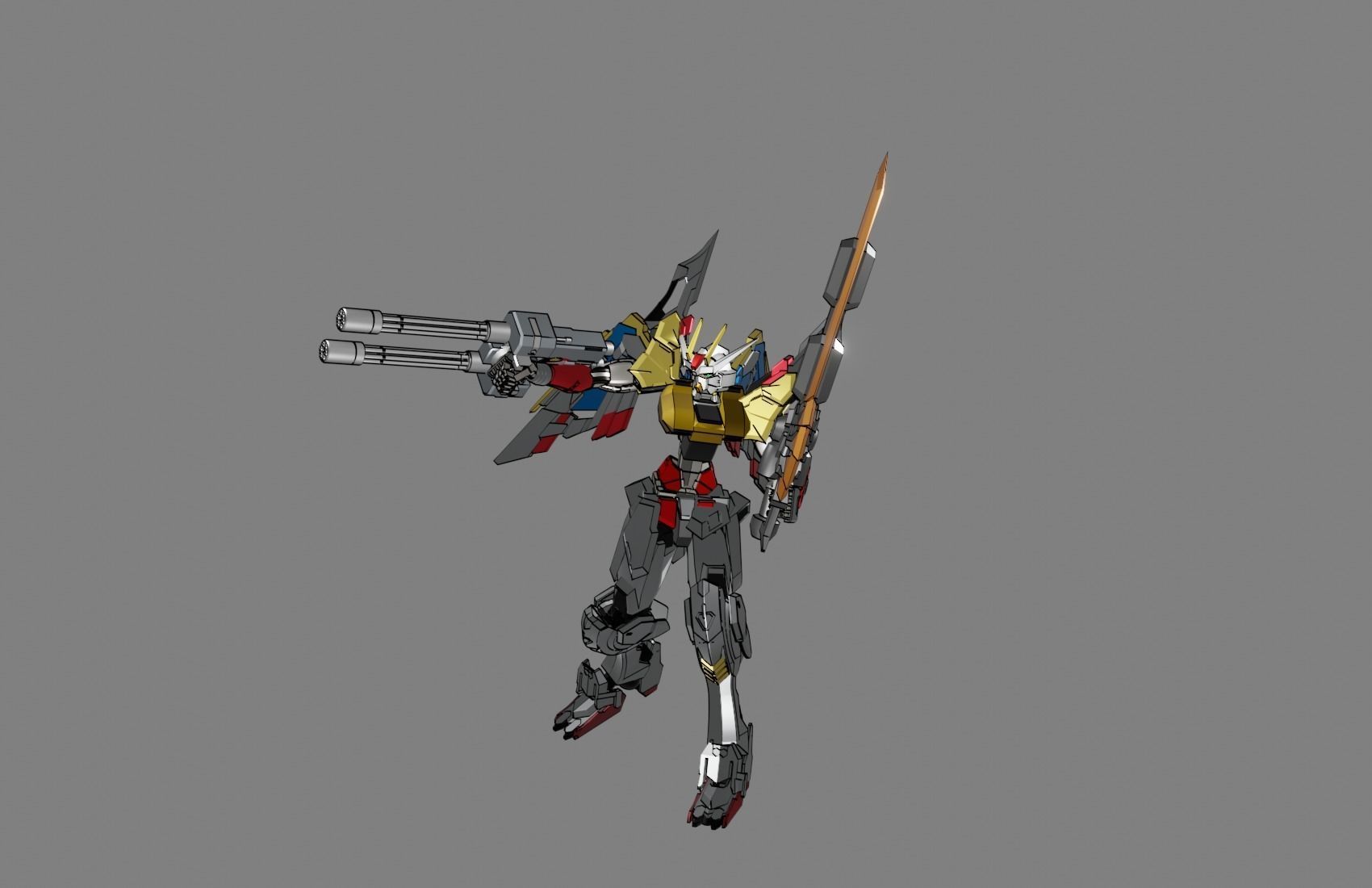 Attacker Gundam 3 A 3D model_9