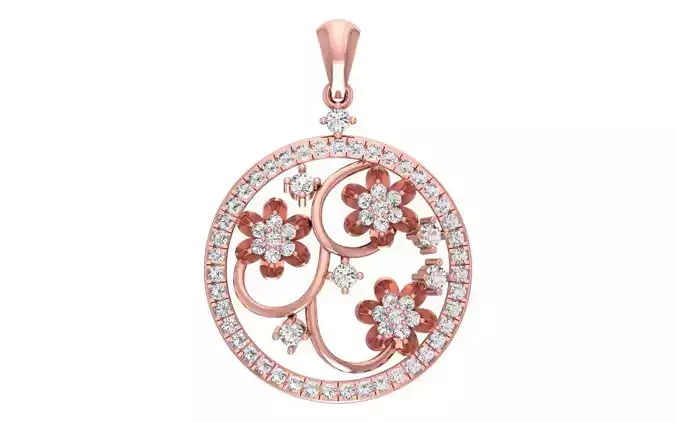 Solitaire Women Pendant 3dm STL OBJ FBX Render Details 3D print model