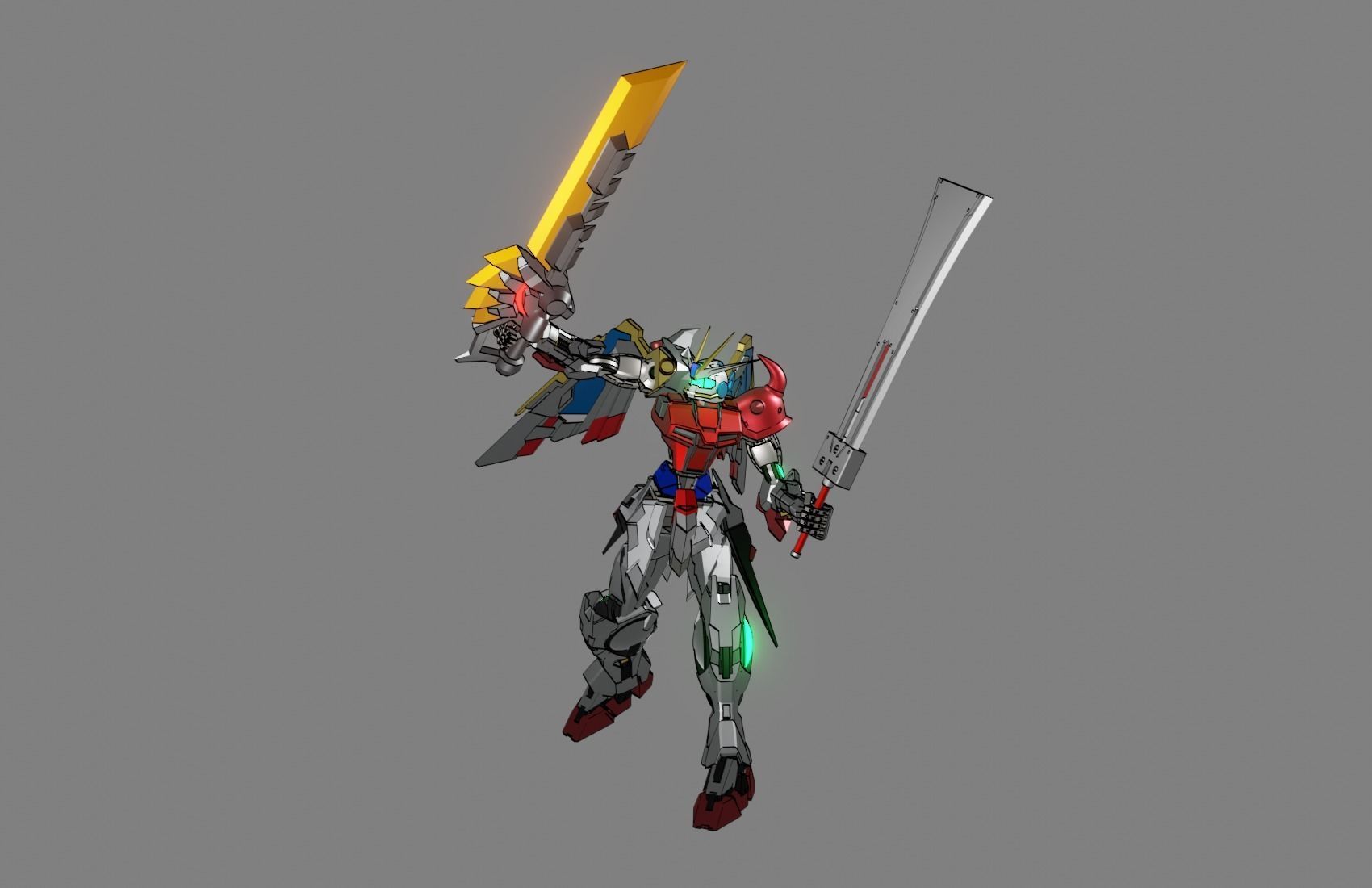 Attacker Gundam 25 A 3D model_10