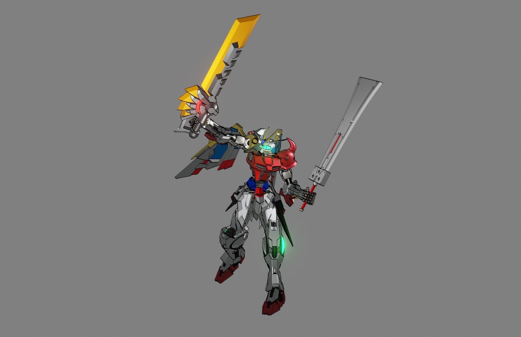 Attacker Gundam 25 A 3D model_11