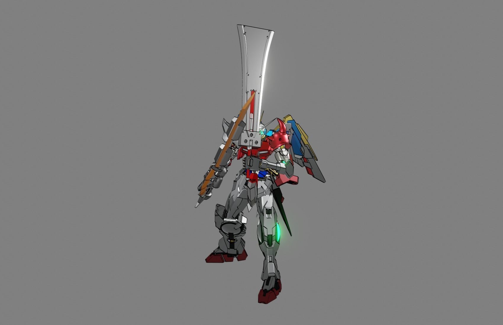 Attacker Gundam 25 A 3D model_6