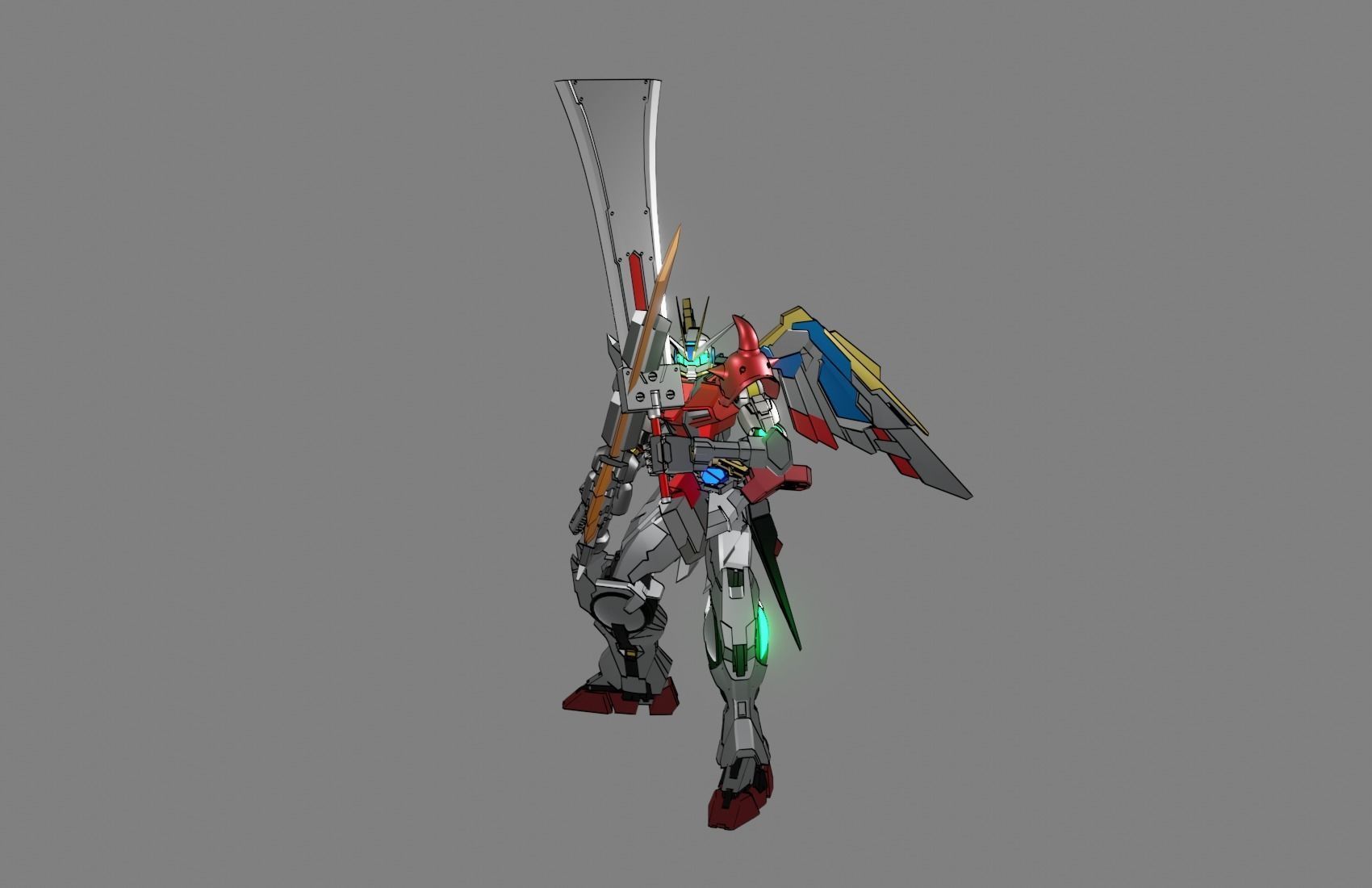 Attacker Gundam 25 A 3D model_4