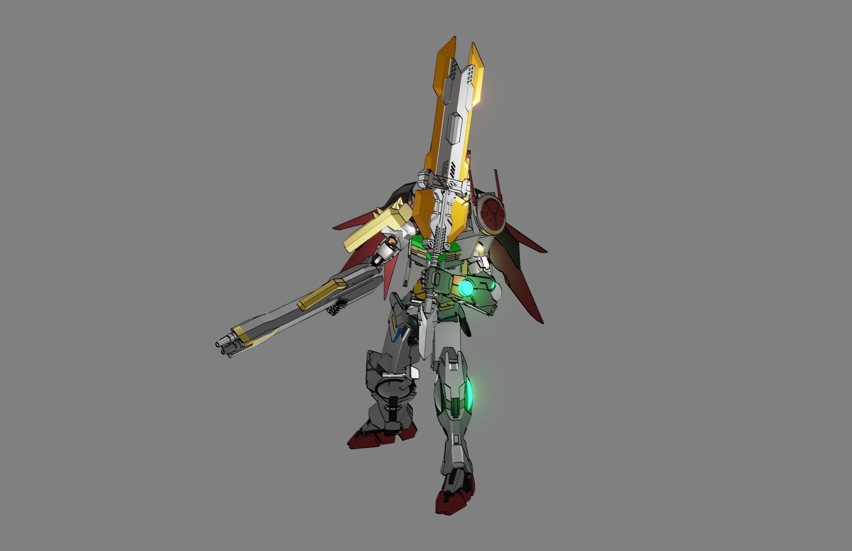 Attacker Gundam 23 A 3D model_7