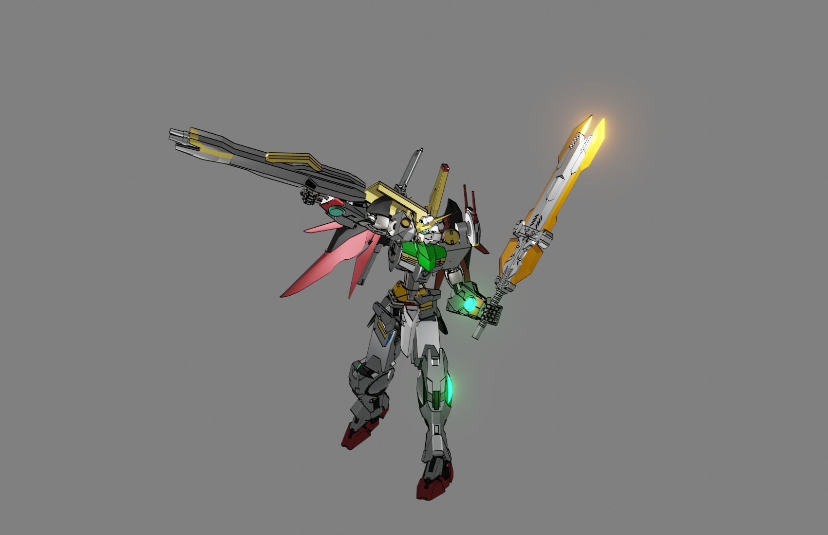 Attacker Gundam 23 A 3D model_11