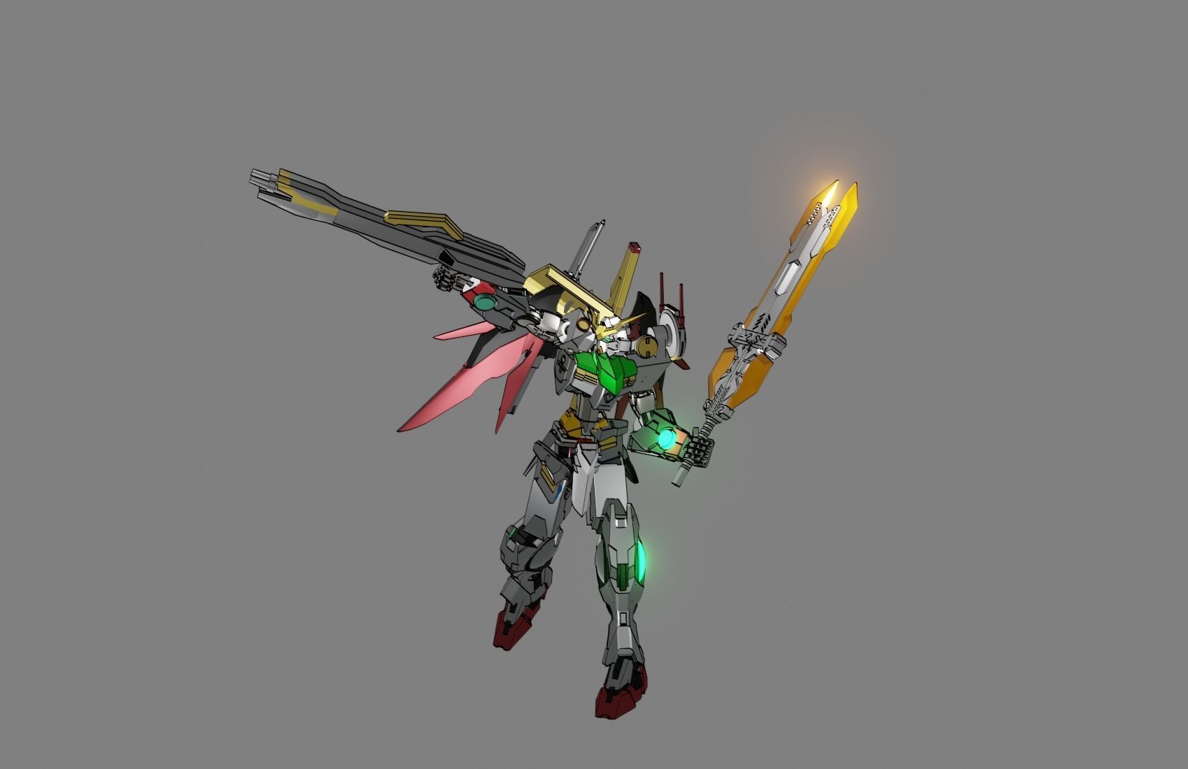 Attacker Gundam 23 A 3D model_12