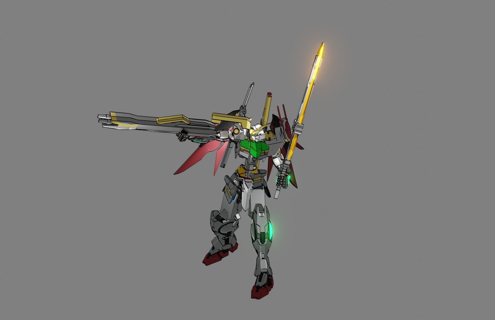 Attacker Gundam 23 A 3D model_9