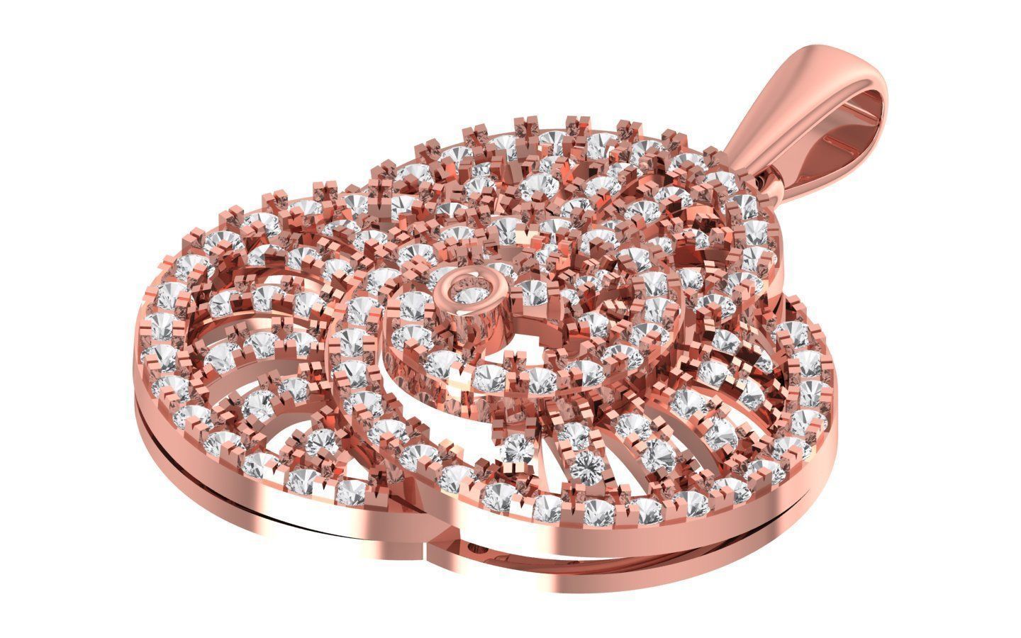 Solitaire Women Pendant 3dm STL OBJ FBX Render Details 3D print model_2