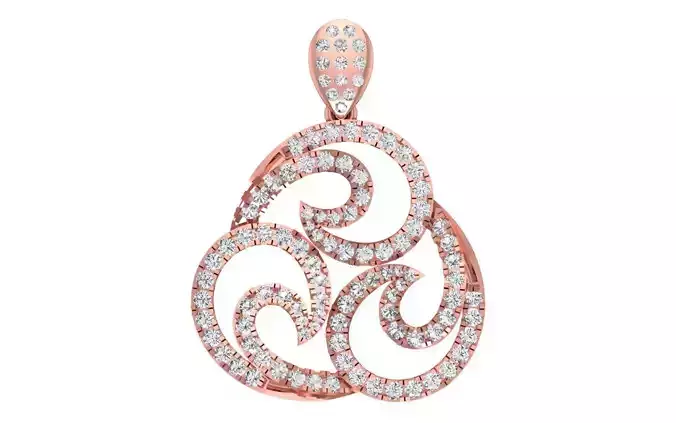Solitaire Women Pendant 3dm STL OBJ FBX Render Details