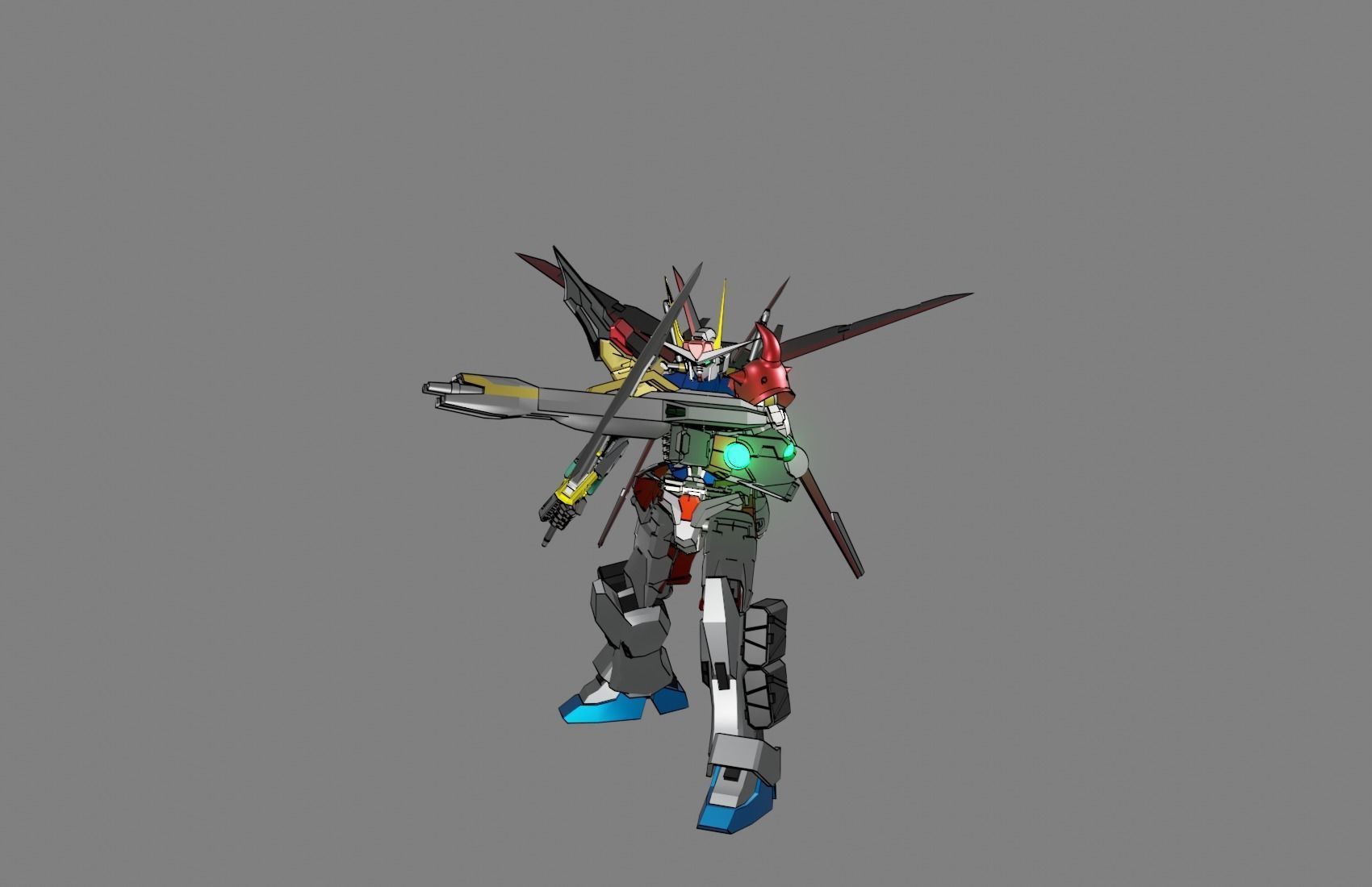 Attacker Gundam 20 A 3D model_6