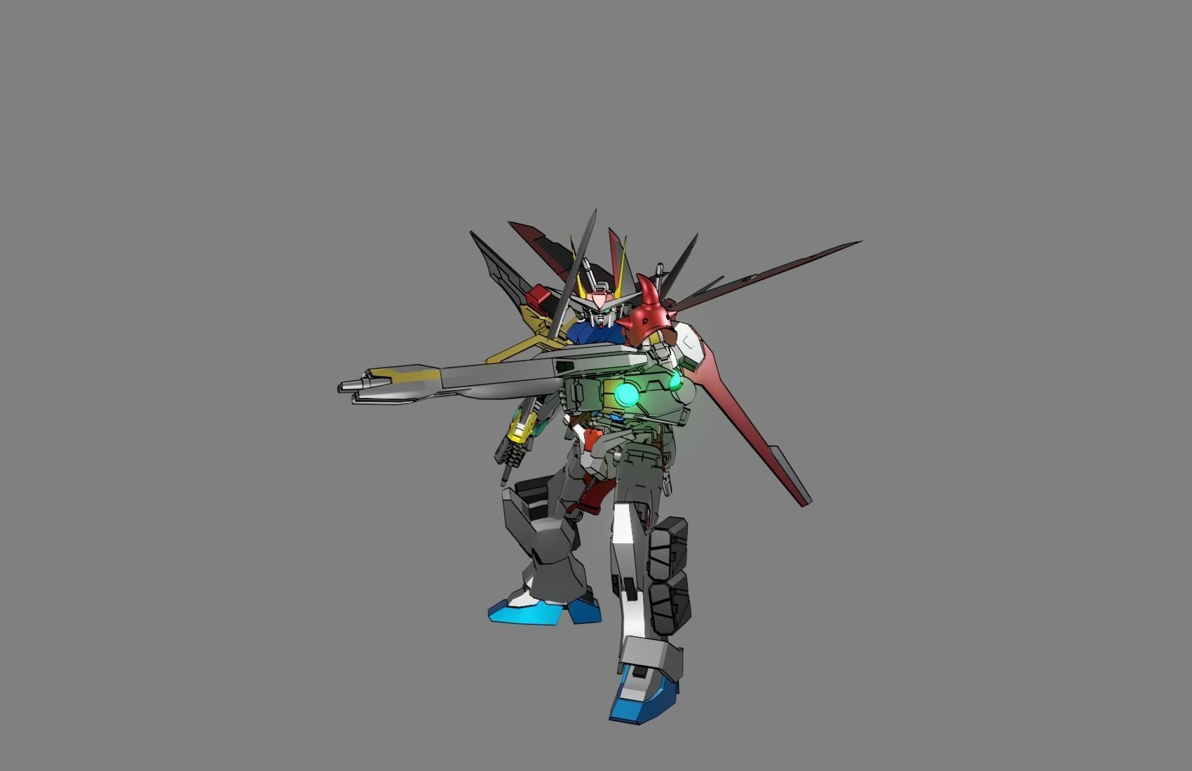 Attacker Gundam 20 A 3D model_4