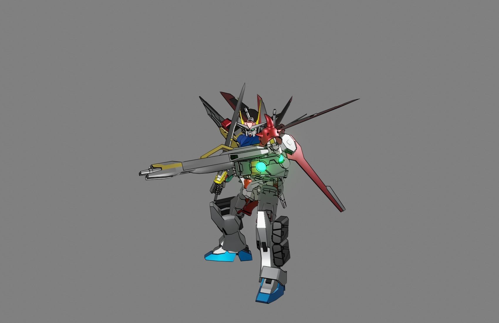 Attacker Gundam 20 A 3D model_3