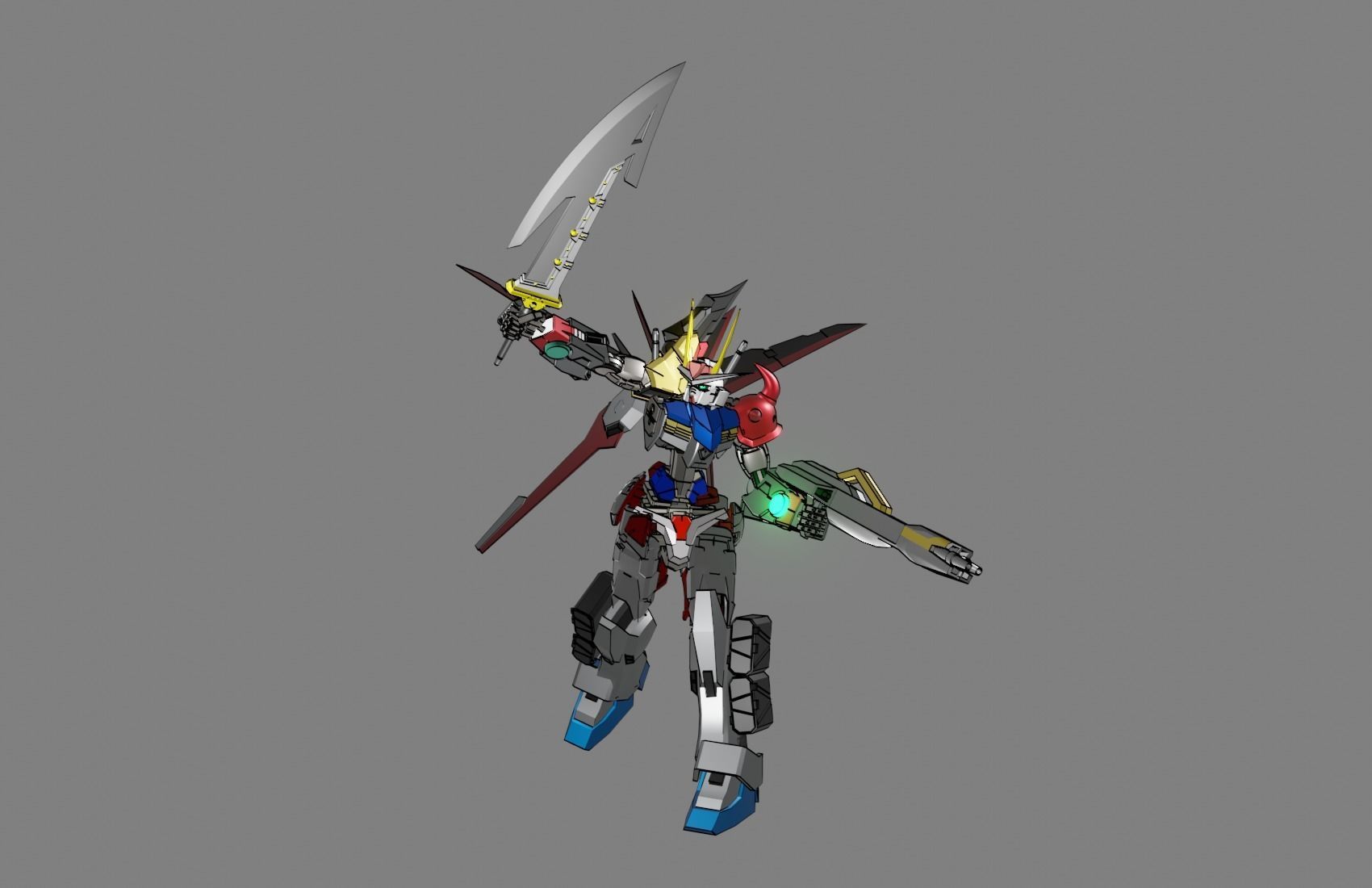 Attacker Gundam 20 A 3D model_11