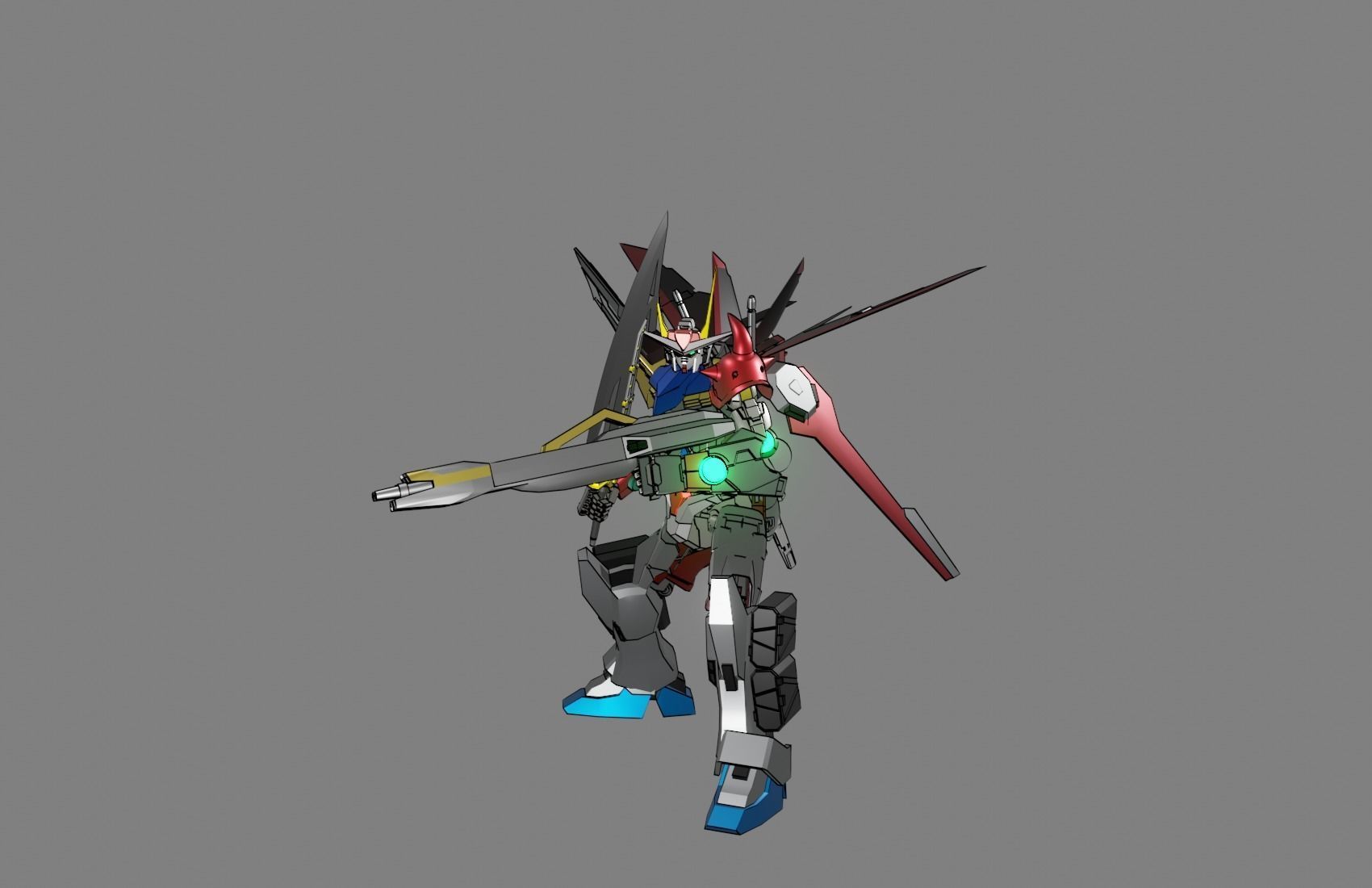 Attacker Gundam 20 A 3D model_1