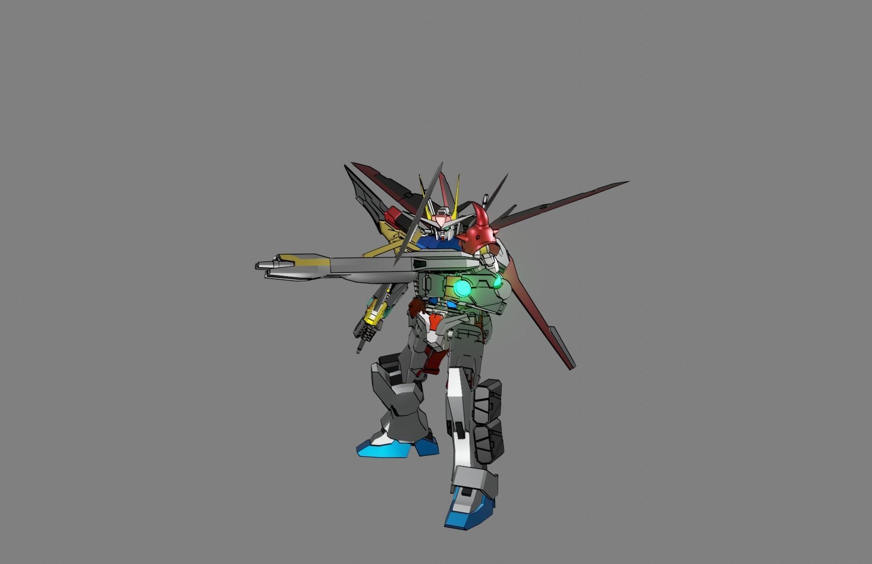 Attacker Gundam 20 A 3D model_5