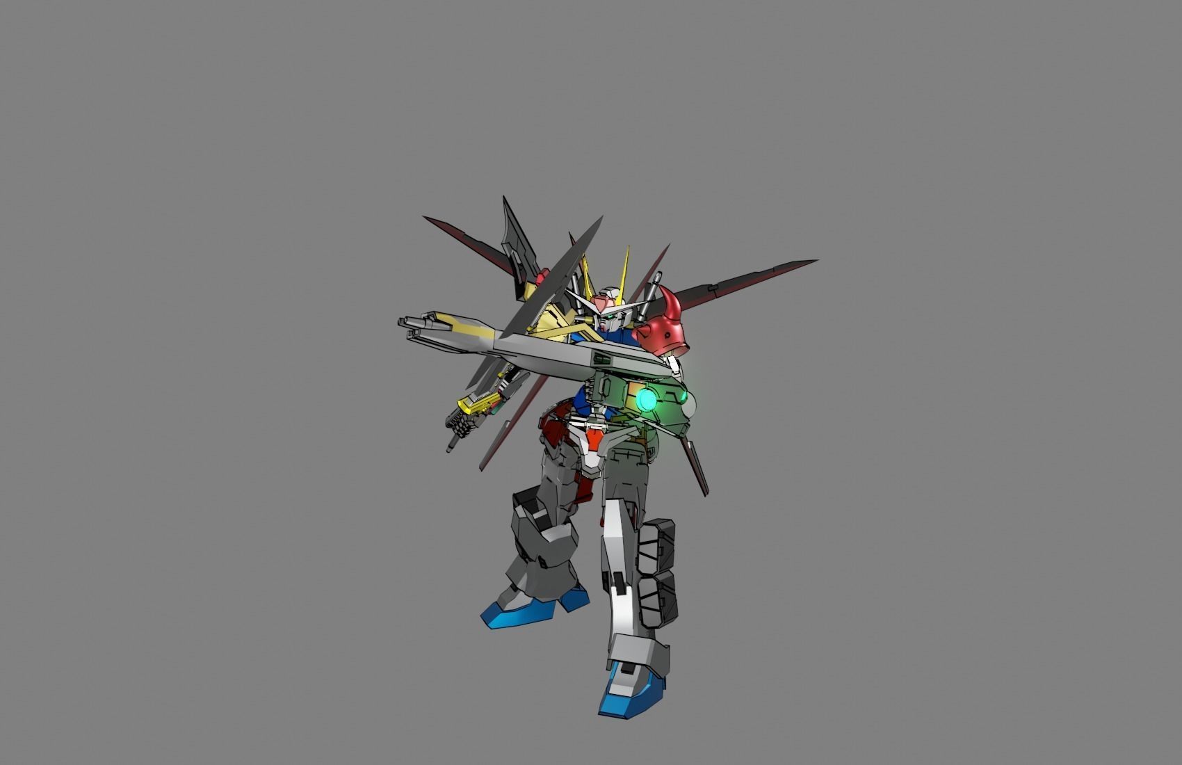Attacker Gundam 20 A 3D model_7