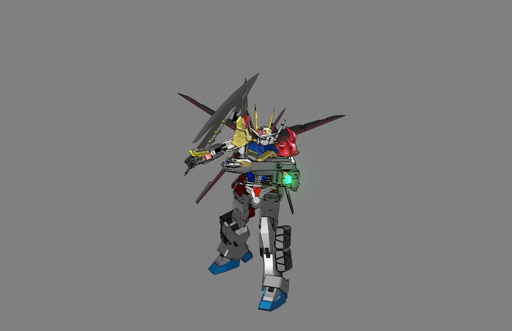 Attacker Gundam 20 A 3D model_8