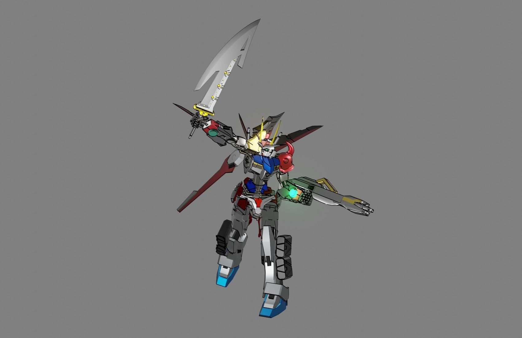 Attacker Gundam 20 A 3D model_12