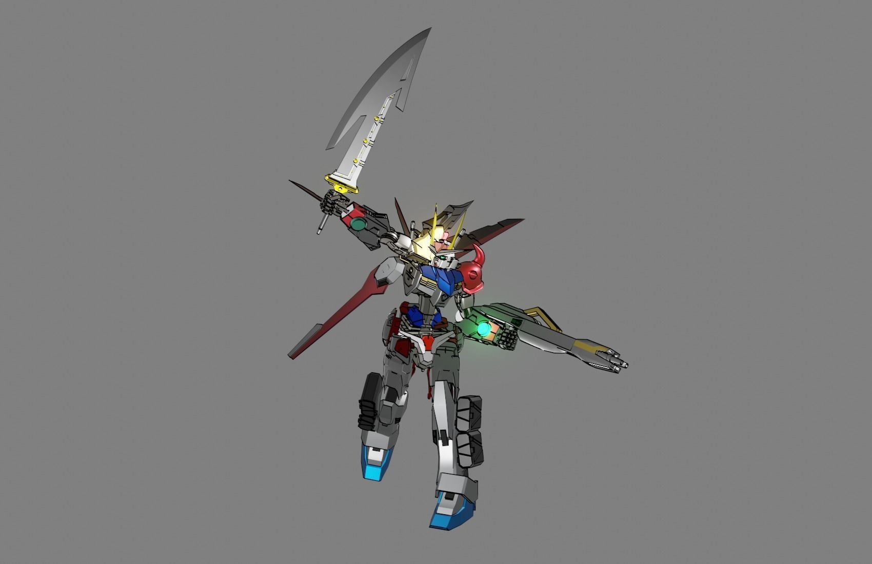 Attacker Gundam 20 A 3D model_14