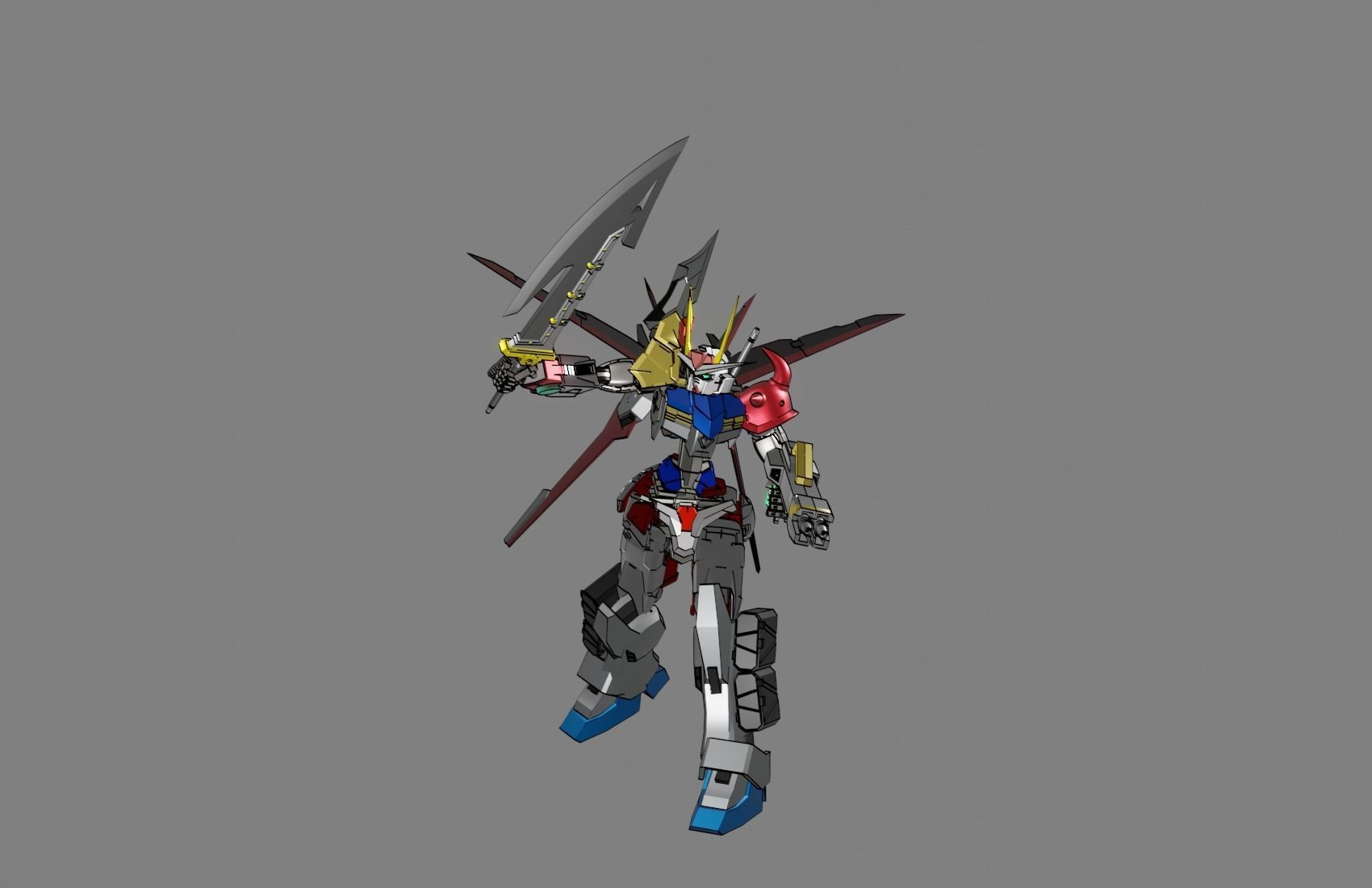 Attacker Gundam 20 A 3D model_9