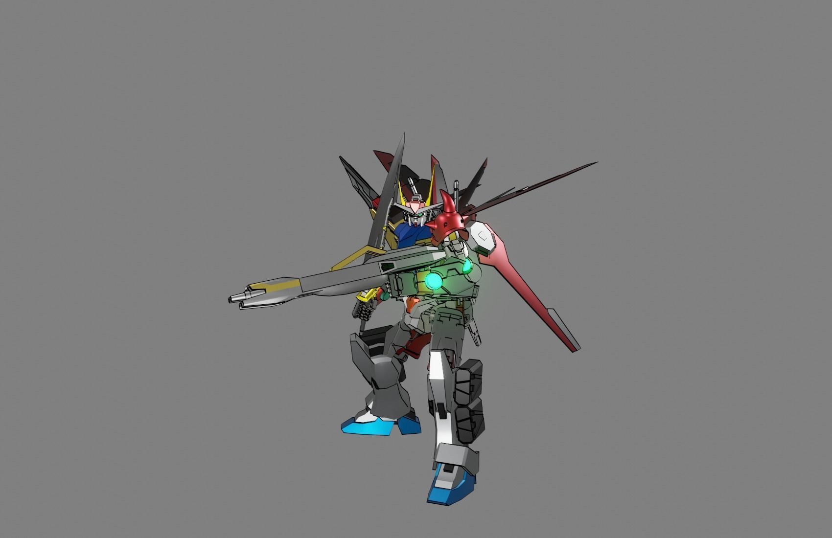 Attacker Gundam 20 A 3D model_2