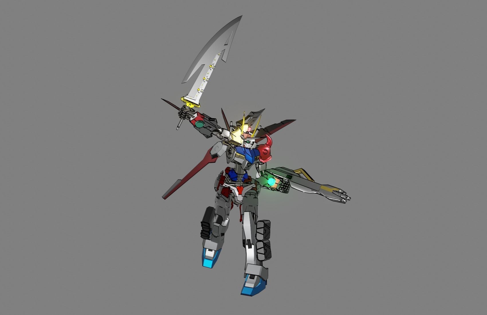 Attacker Gundam 20 A 3D model_13