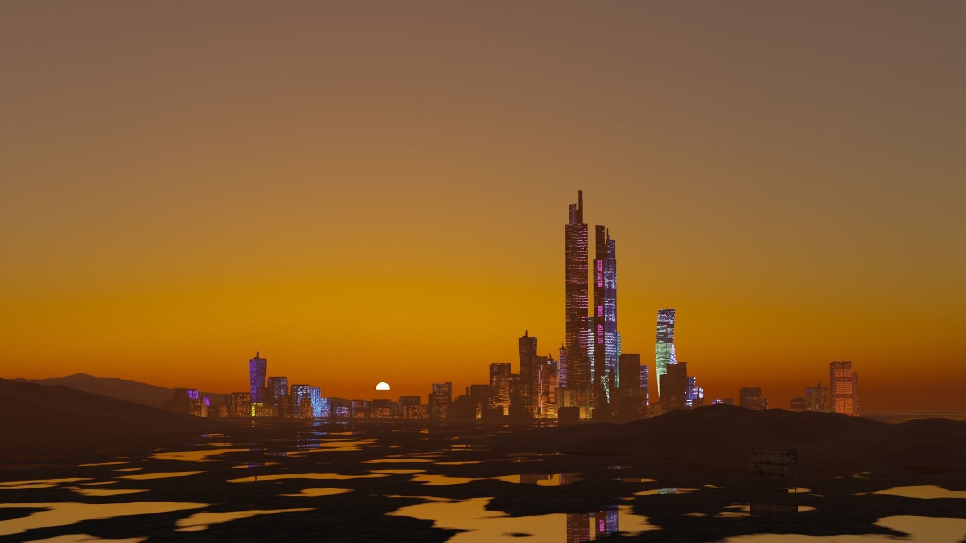 scifi city Low-poly 3D model_4