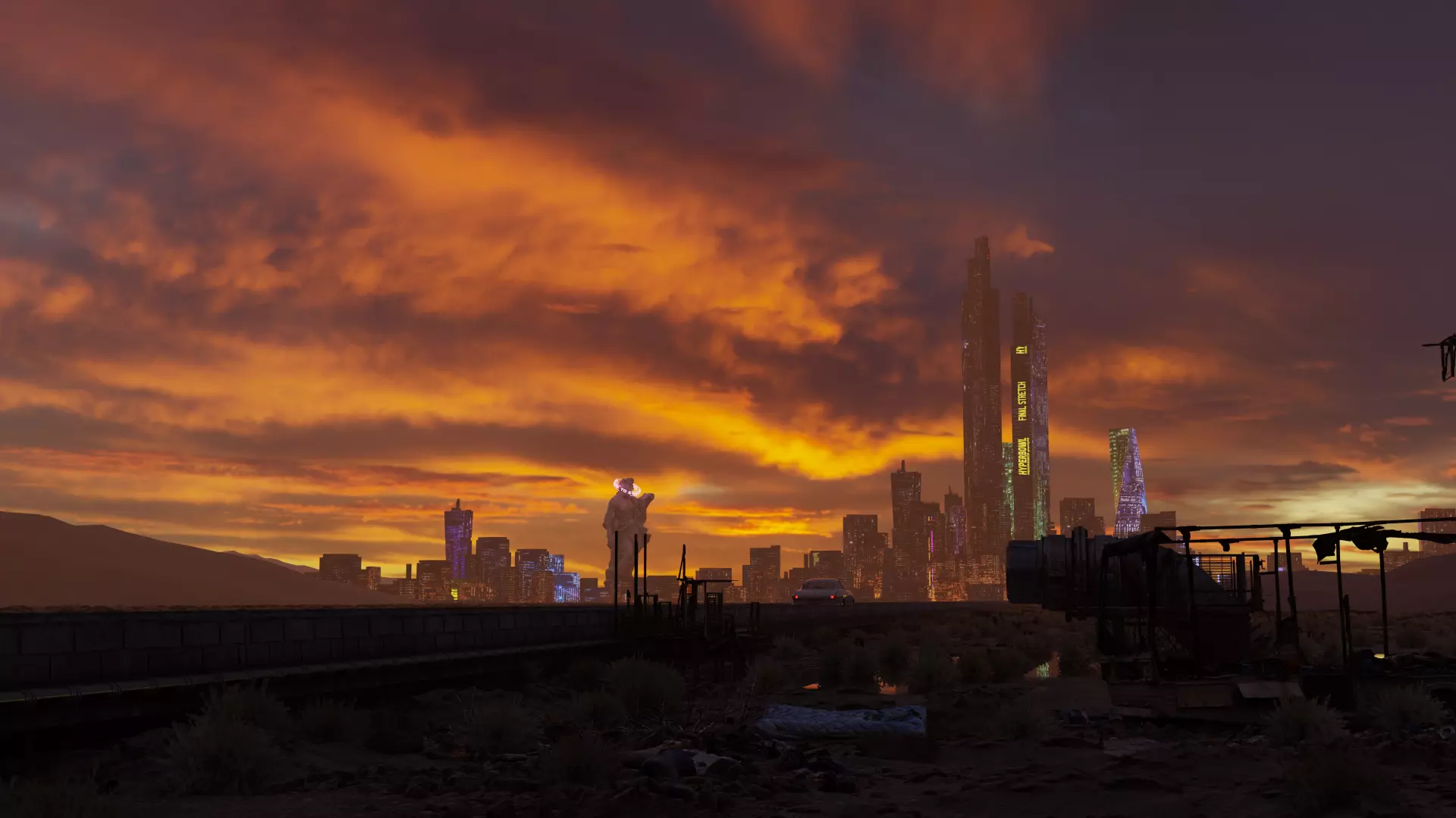 scifi city Low-poly 3D model_0