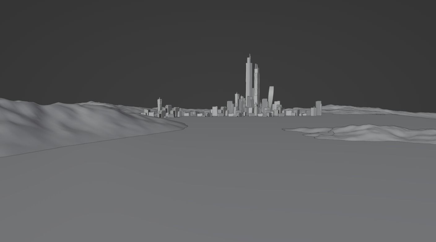 scifi city Low-poly 3D model_6